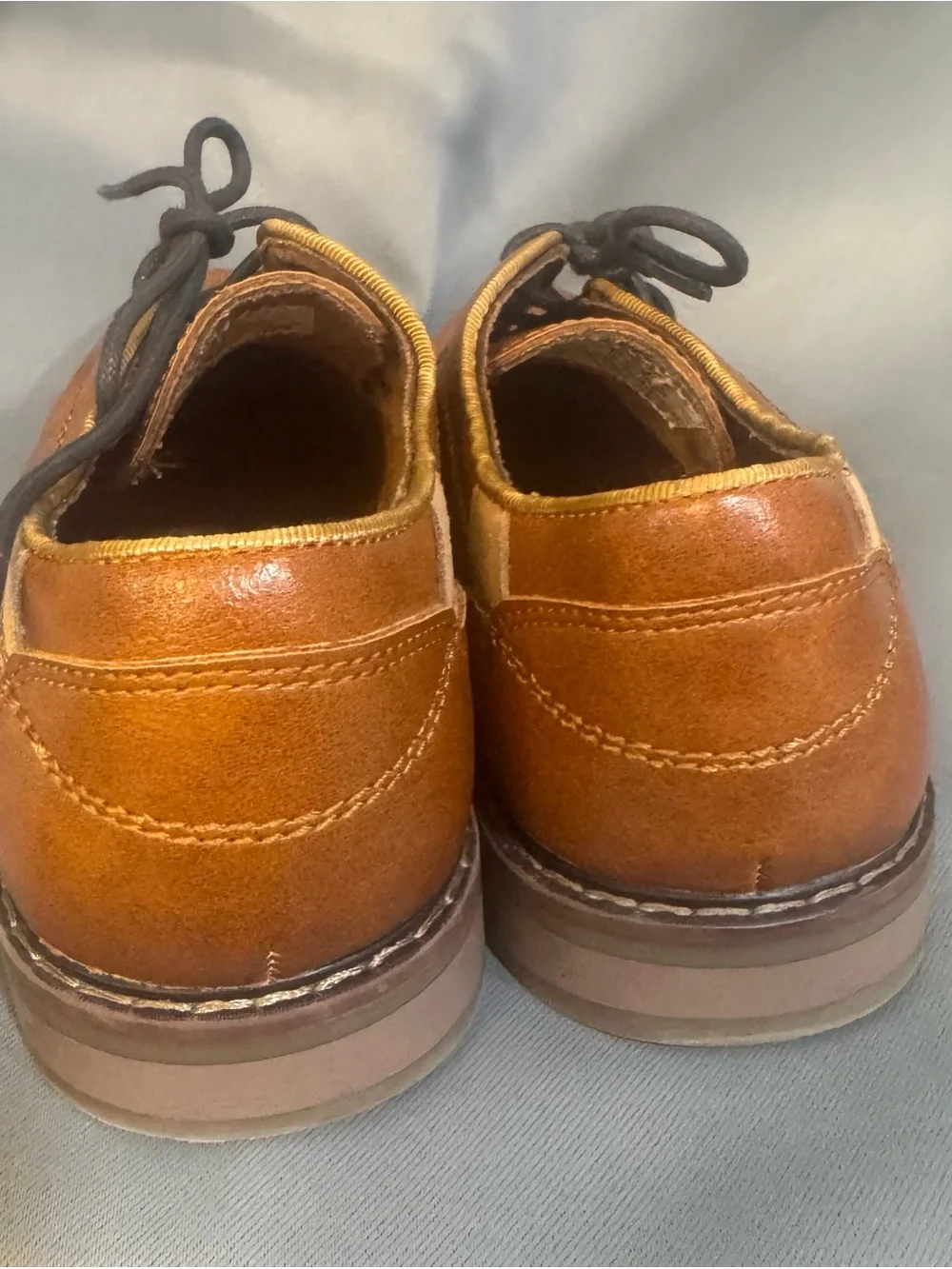 Kids Lace-Up Dress Oxfords in Warm Tan